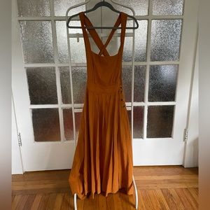 Mustard Yellow Free People Apron Dress